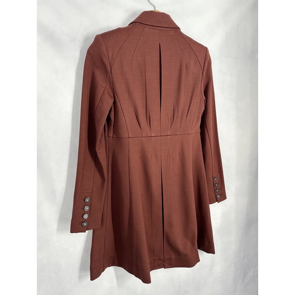 Cabi BOSS Rust Brown Button Front Pleated Mid-Length Jacket Women's Size‎ Small